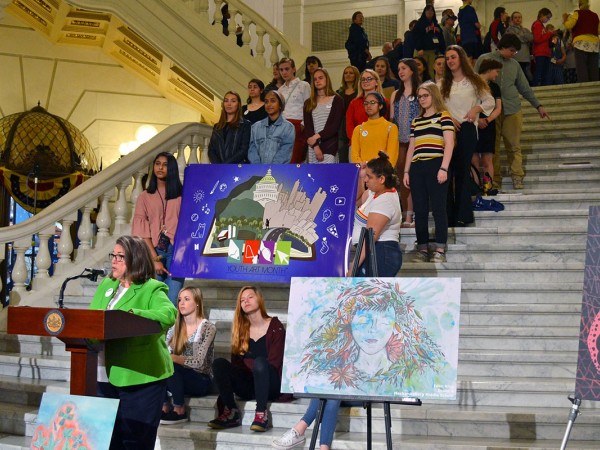 State representatives, Citizens for the Arts in PA, and students attend Arts Advocacy Day in Harrisburg.