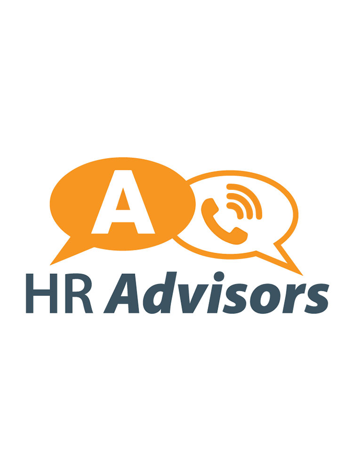 HR Advisors Logo - The Arts Council letter "A" in an orange speech bubble, and a speech bubble with a phone icon.