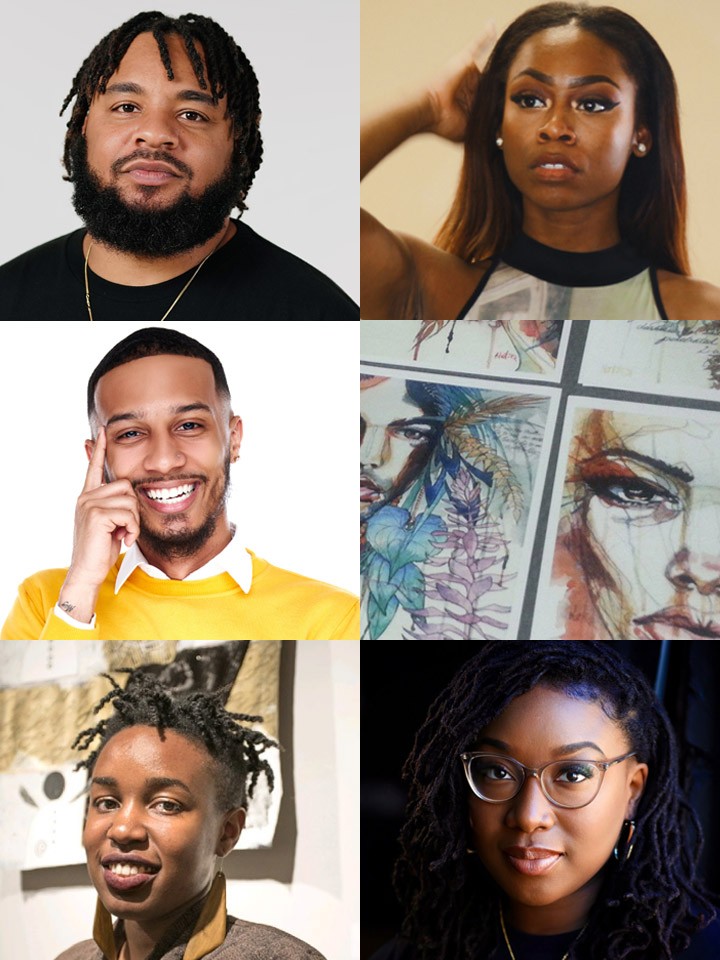 Five headshots of Black artists