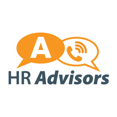 HR Advisors Logo - The Arts Council letter "A" in an orange speech bubble, and a speech bubble with a phone icon.