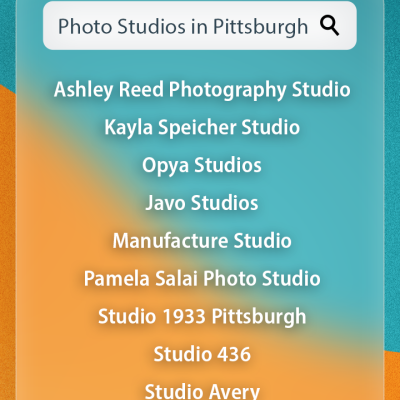 Text: Photo Studios in Pittsburgh