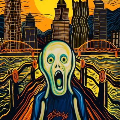 Pittsburgh twist on Edvard Munch's Scream painting