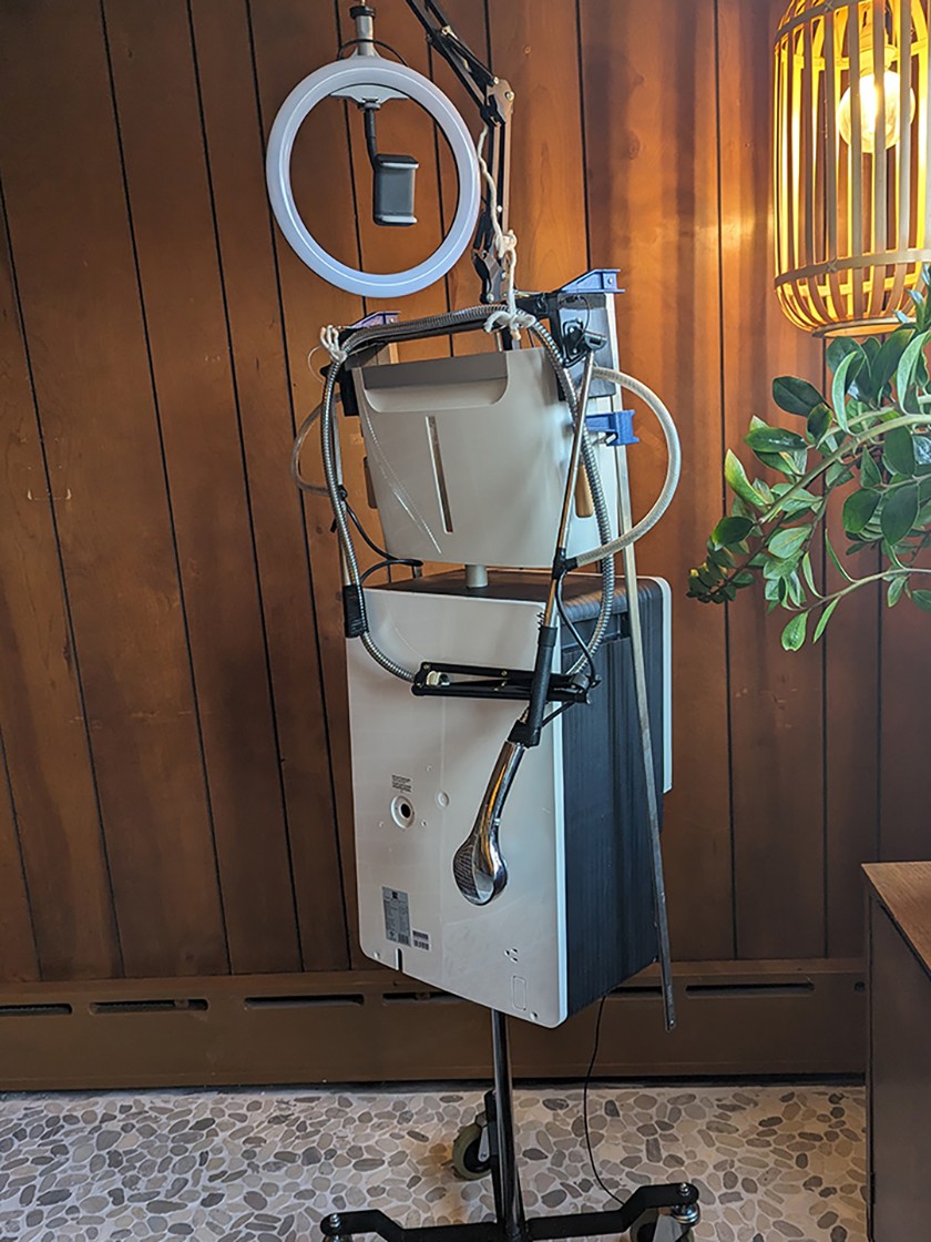 A robot standing in a domestic setting