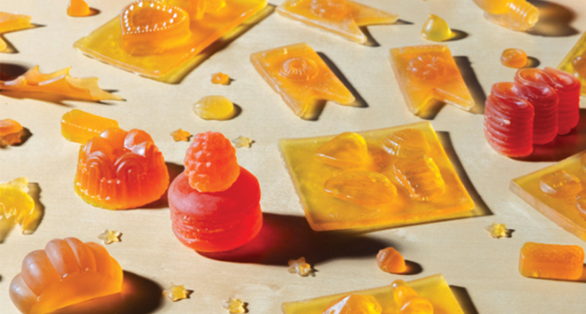 Assorted yellow and orange soap sculptures