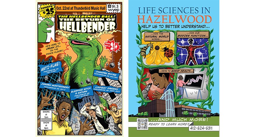 Covers of two comic books