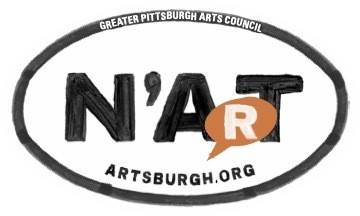 Image of the 2022 marketing campaign theme sticker, "N'Art, Artsburgh.org"