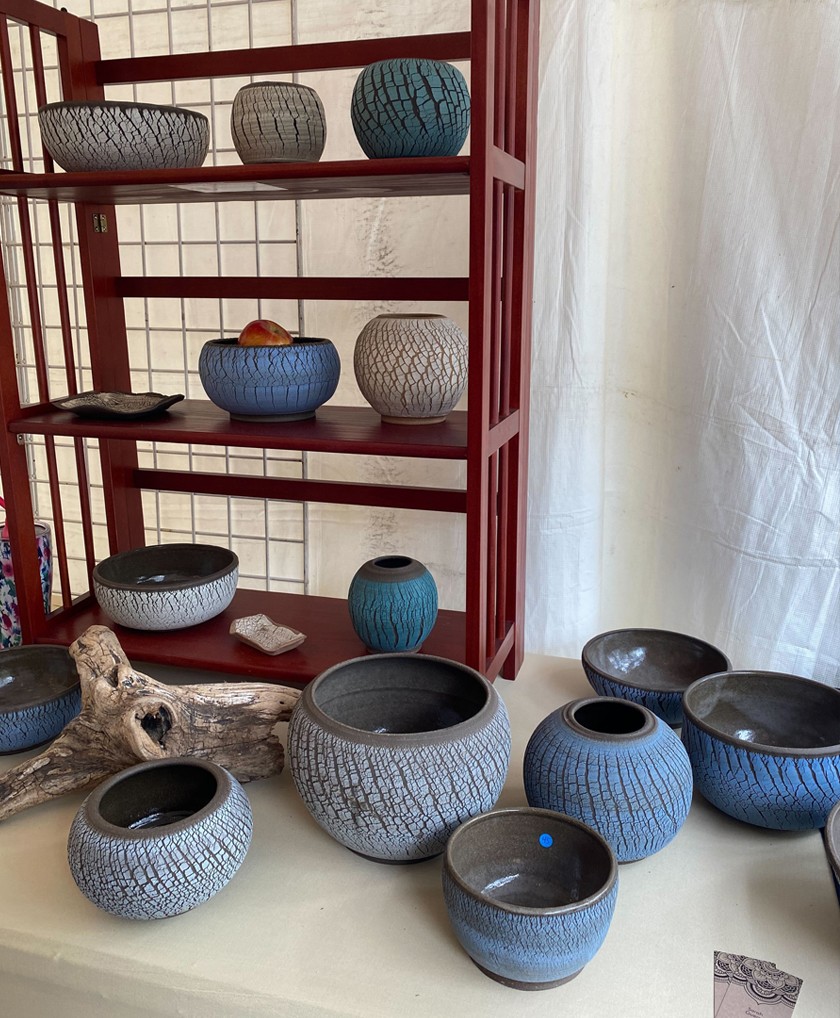 A display of various ceramic pottery