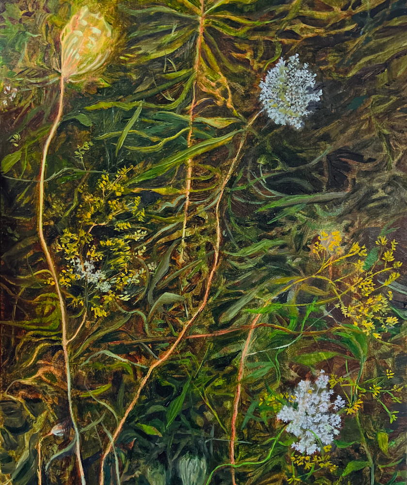 Oil painting of wildflowers