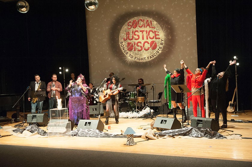 Social Justice Disco at the Shine the Light Festival at the JCC in partnership with American Jewish Museum of Jewish Community Center and the Center for Loving Kindness. Photo credit Erica Dilcer