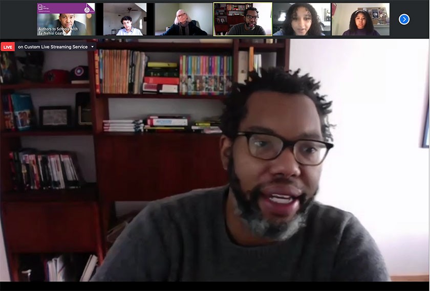 Area high school students ask Ta-Nehisi Coates questions about his work during a virtual author visit