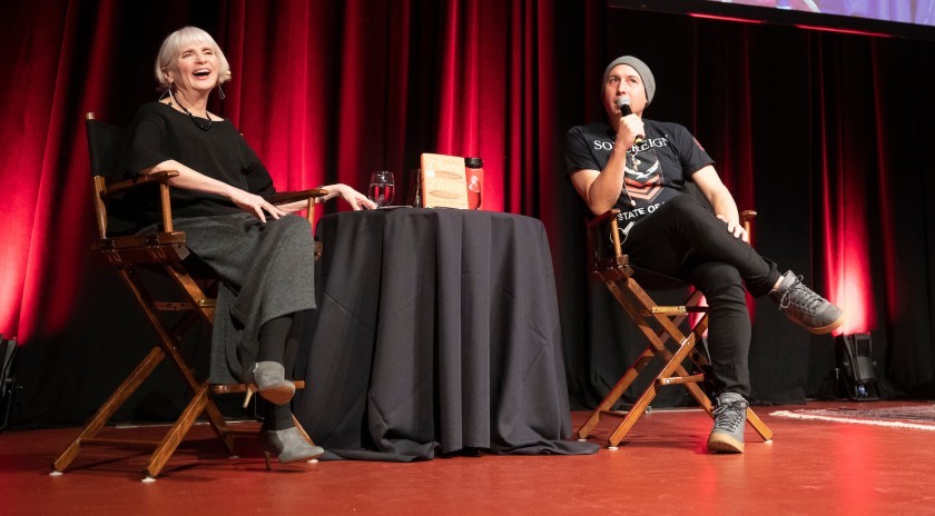 Tommy Orange, author of the acclaimed debut novel There There, answers questions from Executive Director Stephanie Flom. Photo credit Jason Cohn
